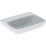 Lavabo serie Geberit Selnova Square: 60x46cm, Toma de grifo=Sin, Rebosadero=Visible, Blanco